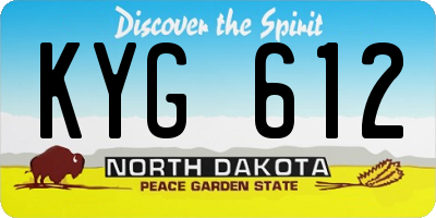 ND license plate KYG612