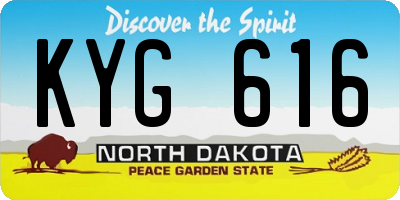 ND license plate KYG616