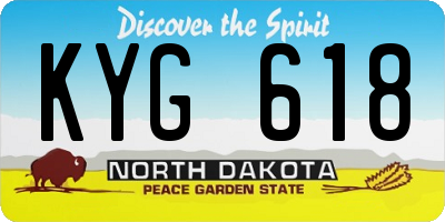 ND license plate KYG618