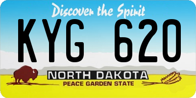 ND license plate KYG620