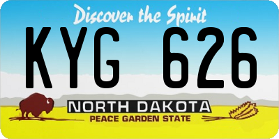 ND license plate KYG626