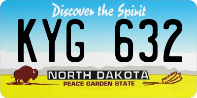 ND license plate KYG632