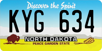 ND license plate KYG634