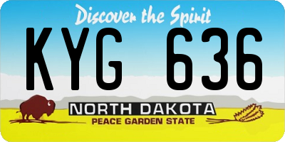 ND license plate KYG636