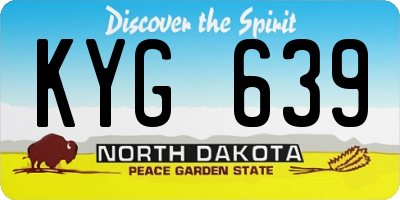 ND license plate KYG639