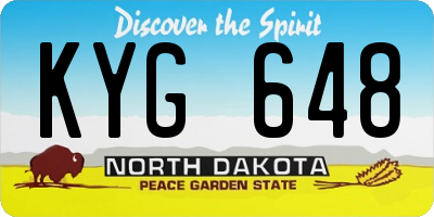ND license plate KYG648