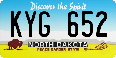 ND license plate KYG652