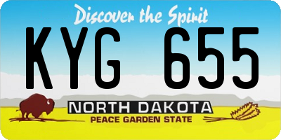 ND license plate KYG655