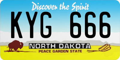 ND license plate KYG666