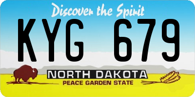 ND license plate KYG679