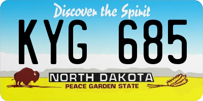 ND license plate KYG685