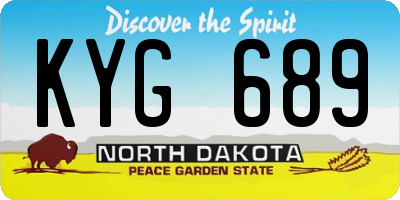 ND license plate KYG689