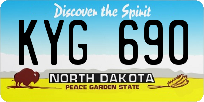 ND license plate KYG690