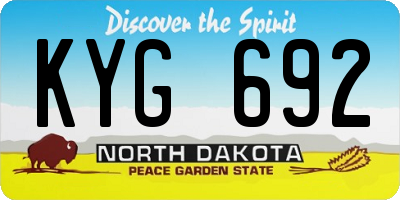 ND license plate KYG692