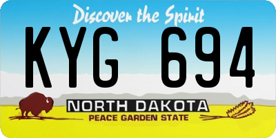 ND license plate KYG694