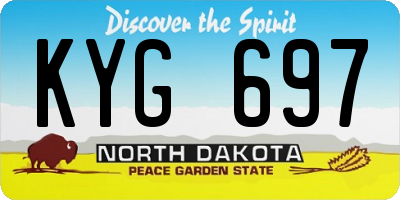 ND license plate KYG697