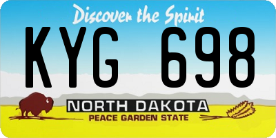 ND license plate KYG698
