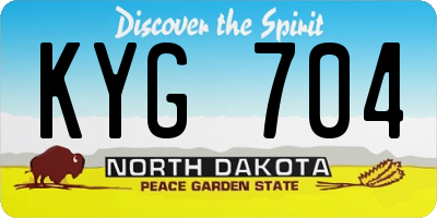 ND license plate KYG704