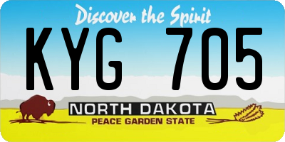 ND license plate KYG705