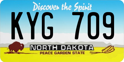 ND license plate KYG709
