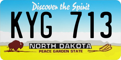 ND license plate KYG713