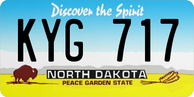ND license plate KYG717
