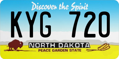 ND license plate KYG720