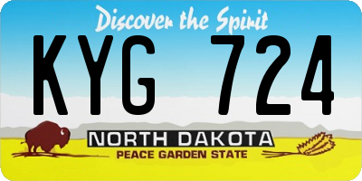 ND license plate KYG724