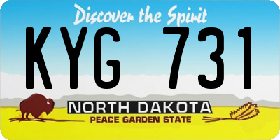 ND license plate KYG731