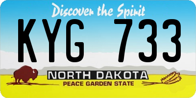 ND license plate KYG733