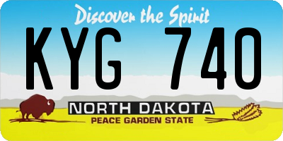 ND license plate KYG740