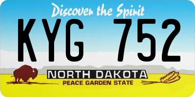 ND license plate KYG752