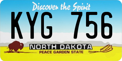 ND license plate KYG756