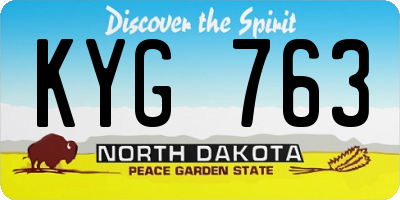 ND license plate KYG763