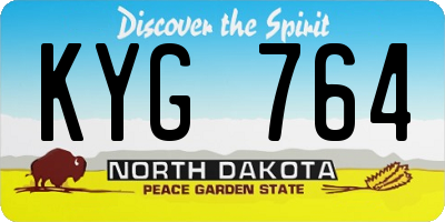 ND license plate KYG764