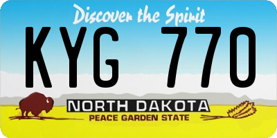 ND license plate KYG770