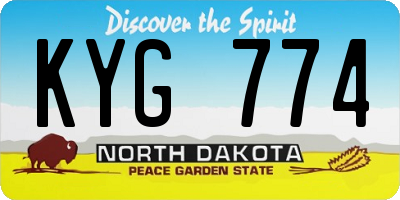 ND license plate KYG774