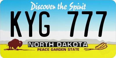 ND license plate KYG777