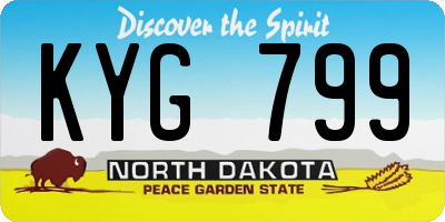 ND license plate KYG799