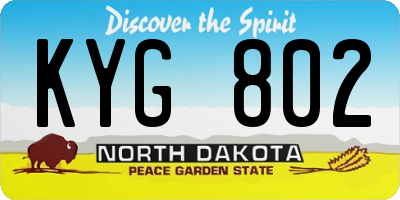 ND license plate KYG802