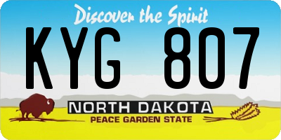 ND license plate KYG807