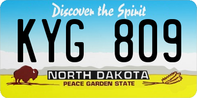 ND license plate KYG809