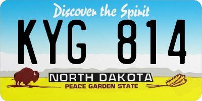 ND license plate KYG814