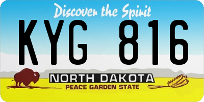 ND license plate KYG816