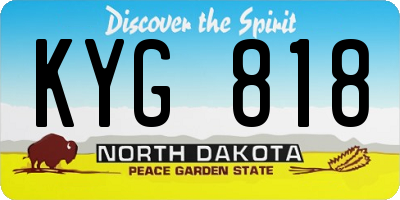 ND license plate KYG818