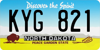 ND license plate KYG821