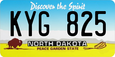 ND license plate KYG825