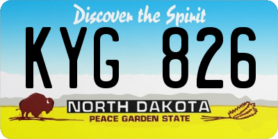 ND license plate KYG826