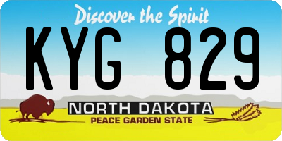 ND license plate KYG829