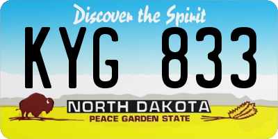ND license plate KYG833